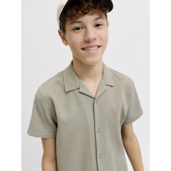 JACK & JONES JUNIOR Global waffle resort kortærmet skjorte - Vetiver