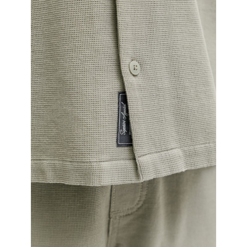 JACK & JONES JUNIOR Global waffle resort kortærmet skjorte - Vetiver