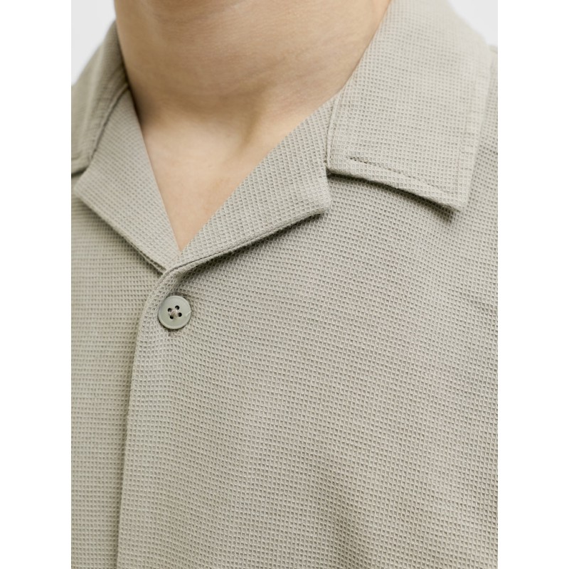 JACK & JONES JUNIOR Global waffle resort kortærmet skjorte - Vetiver
