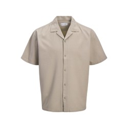 JACK & JONES PLUS Global waffle resort kortærmet skjorte - Vintage Khaki