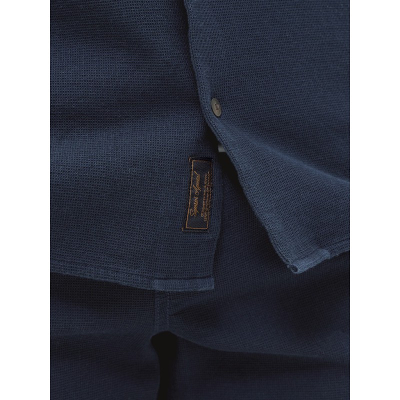 JACK & JONES PLUS Global waffle resort kortærmet skjorte - Navy Blazer