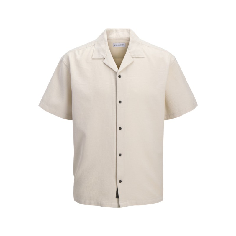 JACK & JONES Global waffle resort kortærmet skjorte - Moonbeam