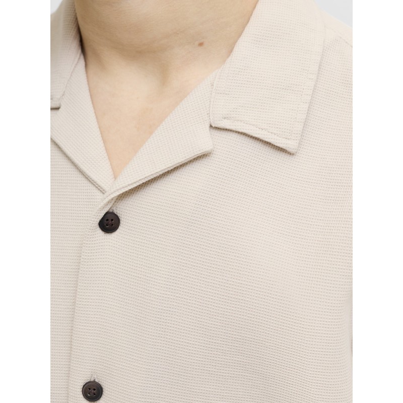 JACK & JONES JUNIOR Global waffle resort kortærmet skjorte - Moonbeam