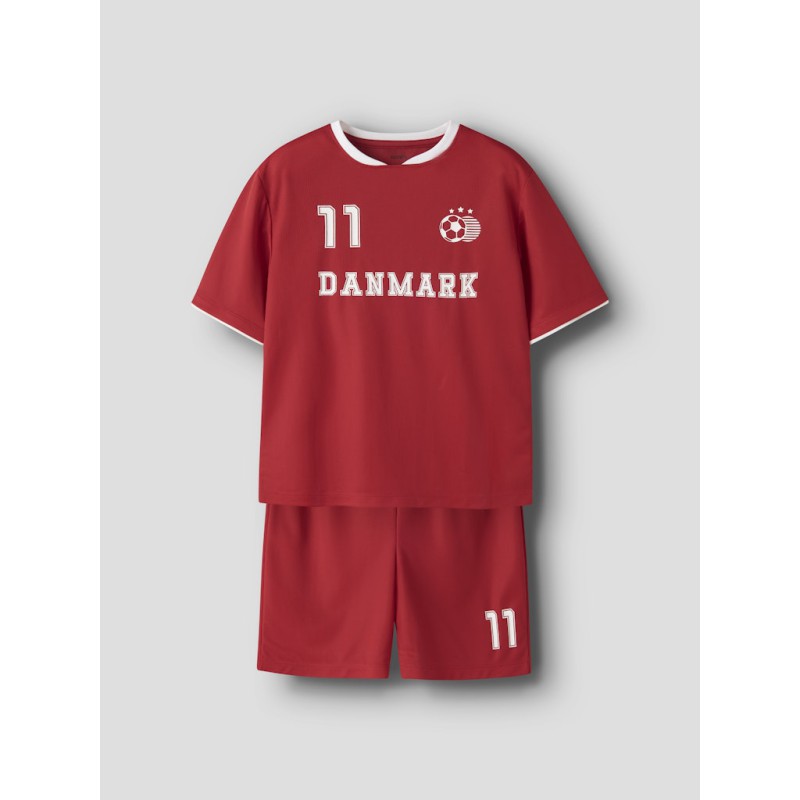 NAME IT KIDS Unisex Hi team shorts sæt - True Red