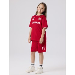 NAME IT KIDS Unisex Hi team shorts sæt - True Red