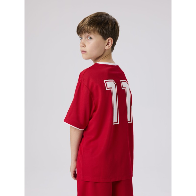 NAME IT KIDS Unisex Hi team shorts sæt - True Red