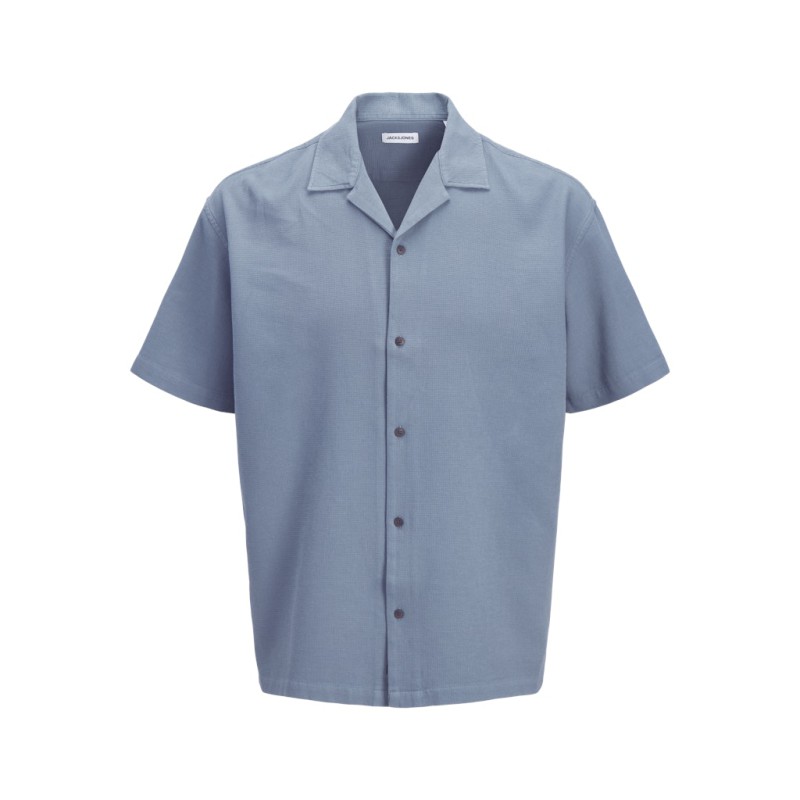 JACK & JONES Global waffle resort kortærmet skjorte - Blue Mirage