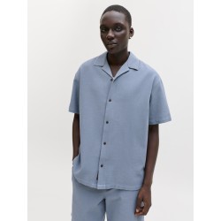JACK & JONES Global waffle resort kortærmet skjorte - Blue Mirage