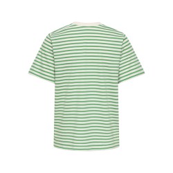 JDY Pisa S/S Print Top - Cloud Dancer / New Stripe Jelly Bean