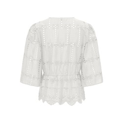 JDY Jojo 3/4 Broderi Anglaise Skjorte - Cloud Dancer