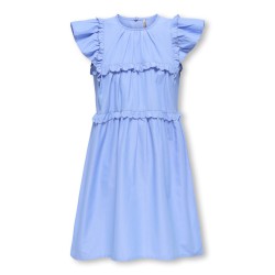 KIDS ONLY Clare kortærmet flæse kjole - Cornflower Blue