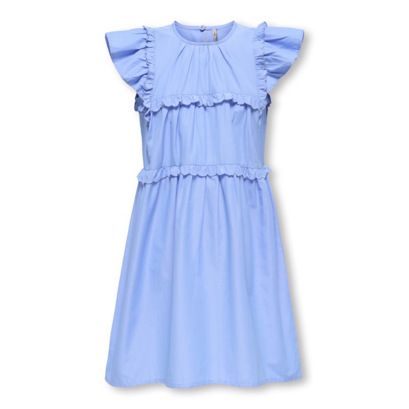 KIDS ONLY Clare kortærmet flæse kjole - Cornflower Blue