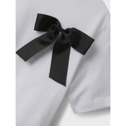 NAME IT Kids Hansa Sløjfe S/S Top - Bright White