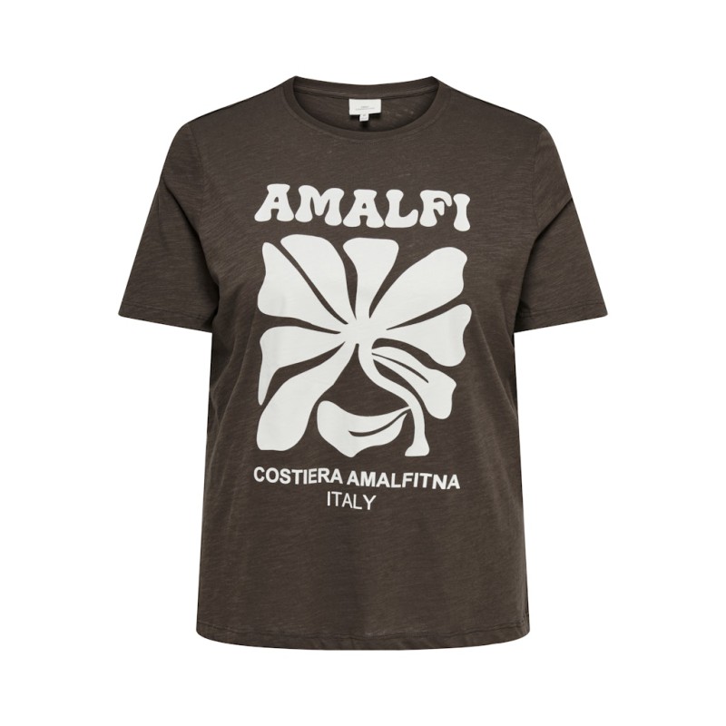 ONLY CARMAKOMA Esma kortærmet jeans fit t-shirt - Chocolate Martini