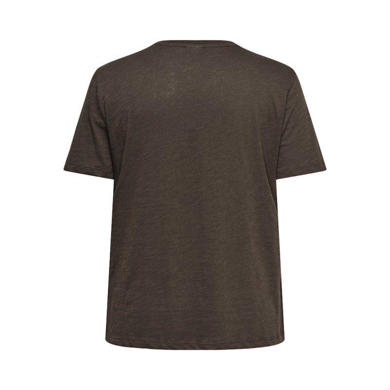 ONLY CARMAKOMA Esma kortærmet jeans fit t-shirt - Chocolate Martini