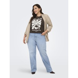 ONLY CARMAKOMA Esma kortærmet jeans fit t-shirt - Chocolate Martini