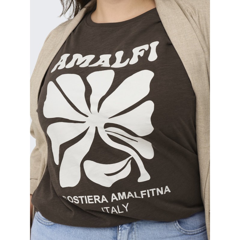 ONLY CARMAKOMA Esma kortærmet jeans fit t-shirt - Chocolate Martini