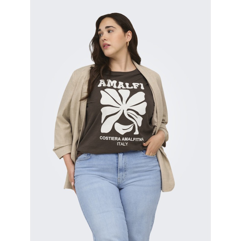 ONLY CARMAKOMA Esma kortærmet jeans fit t-shirt - Chocolate Martini