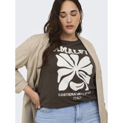 ONLY CARMAKOMA Esma kortærmet jeans fit t-shirt - Chocolate Martini