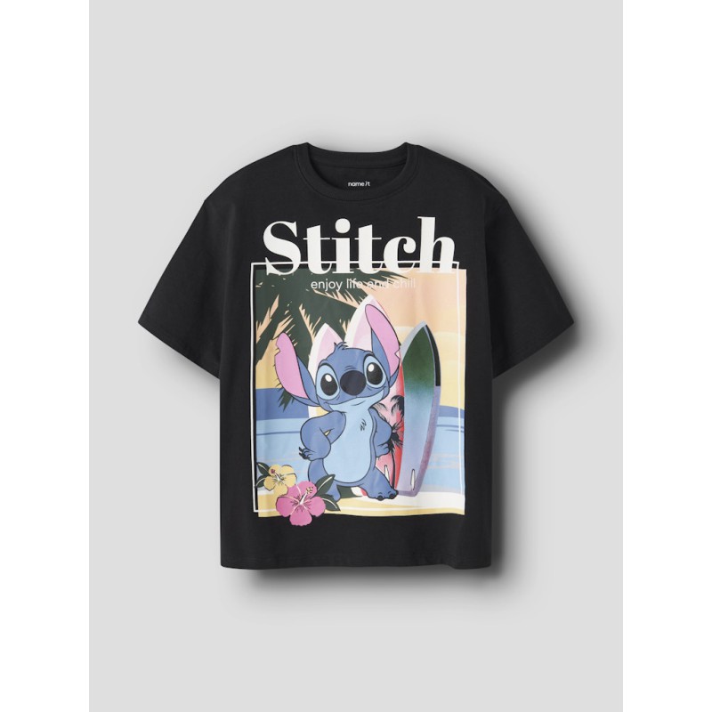 NAME IT Kids Aftina Stitch kortærmet t-shirt - Sort