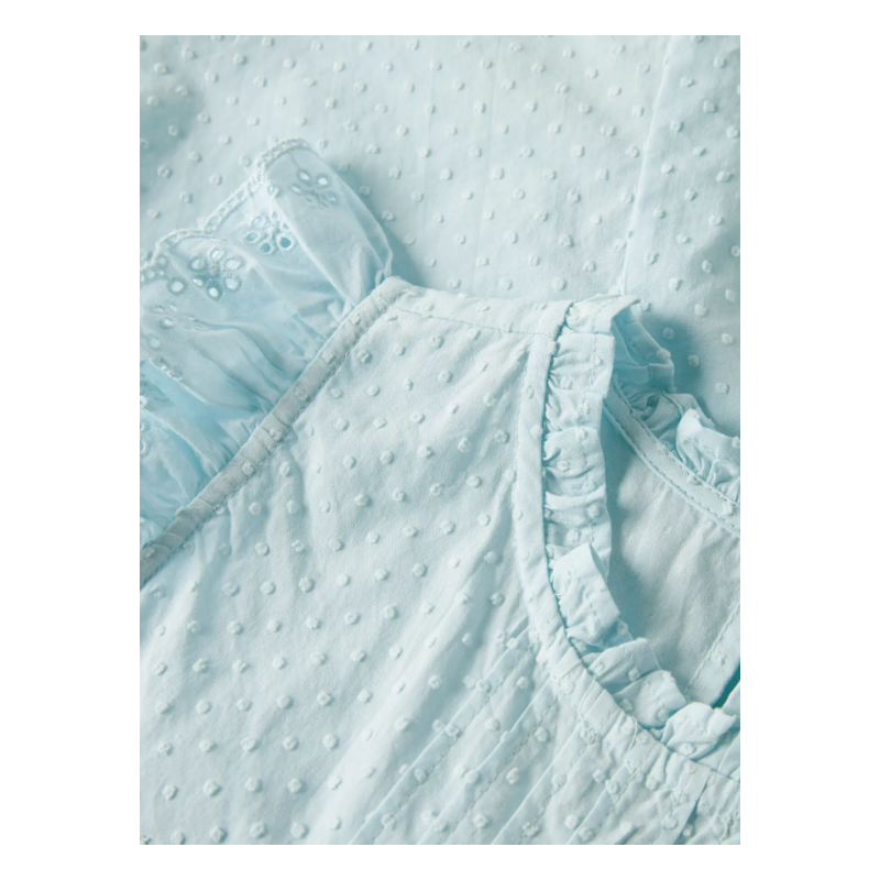 NAME IT Kids Jusa broderi anglaise top - Delicate Blue