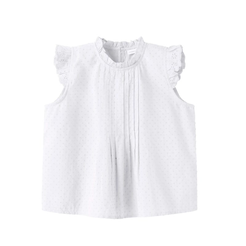 NAME IT Kids Jusa broderi anglaise top - Bright white