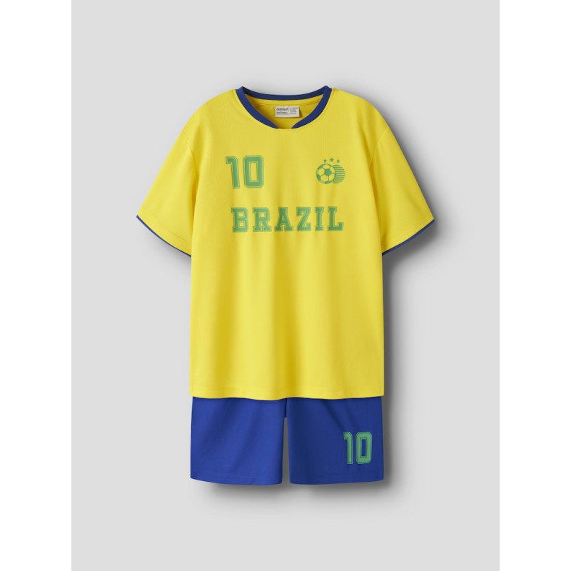 NAME IT KIDS Unisex Hi team shorts sæt - Empire Yellow