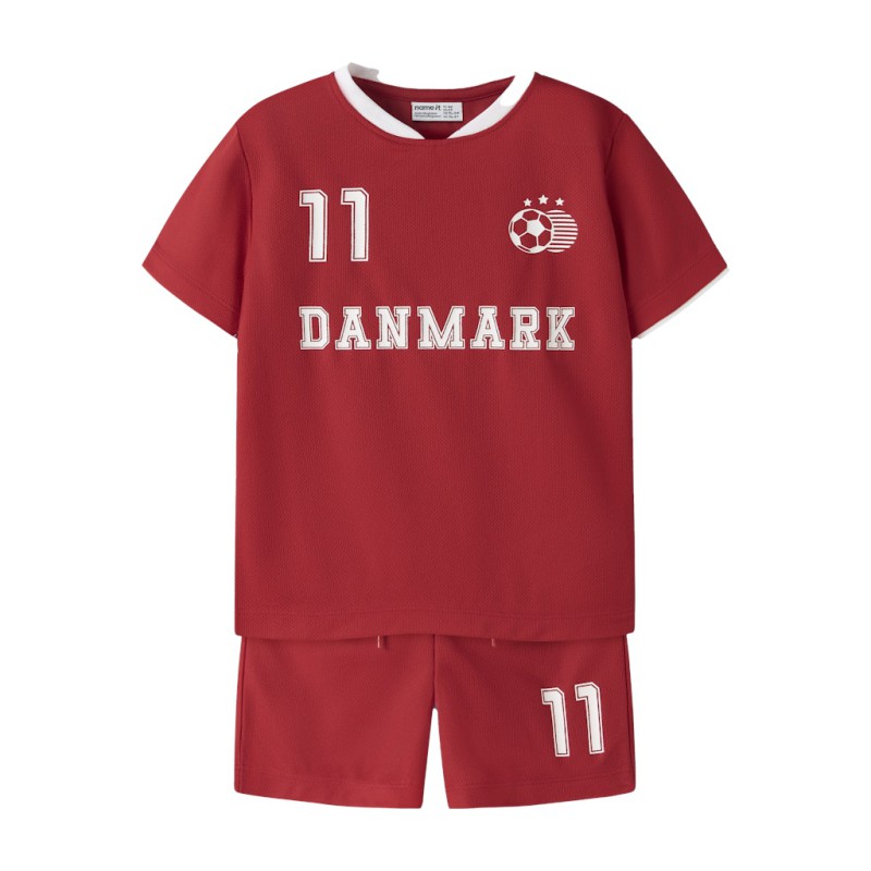NAME IT MINI Unisex Hi team shorts sæt - True Red