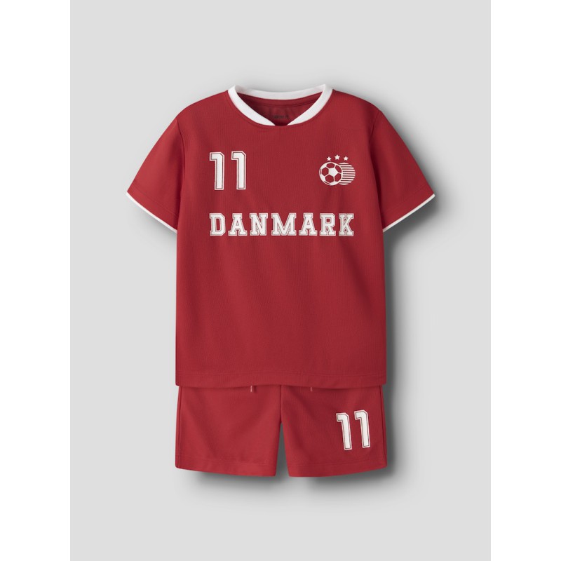 NAME IT MINI Unisex Hi team shorts sæt - True Red