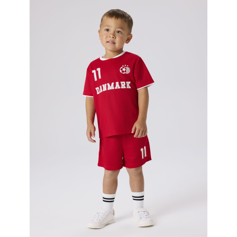 NAME IT MINI Unisex Hi team shorts sæt - True Red