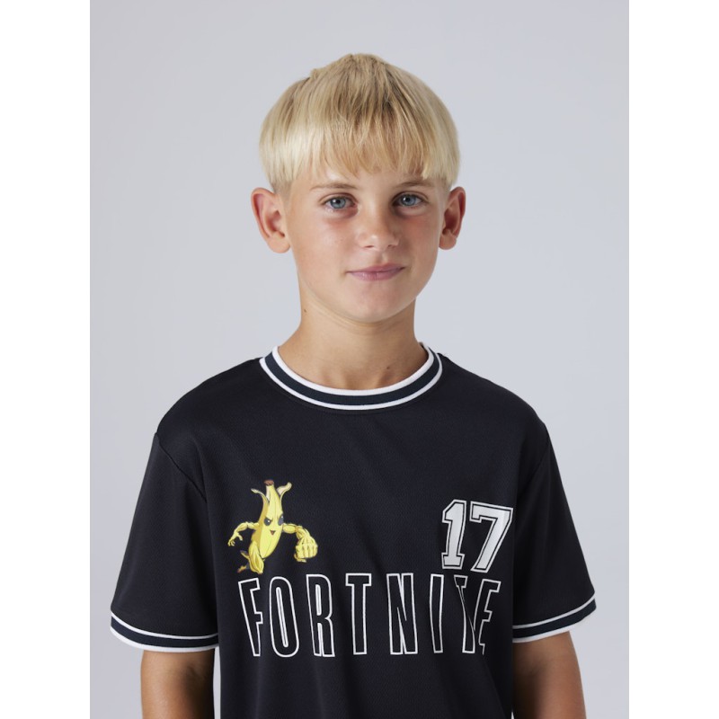 NAME IT Kids Alisher fortnite kortærmet poly t-shirt - Sort