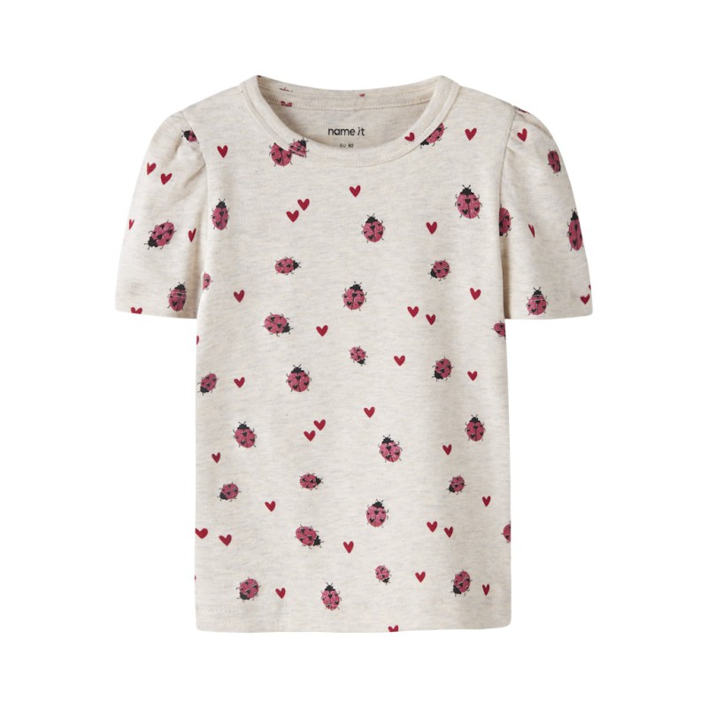 NAME IT Mini Haline kortærmet x-slim top - Peyote Melange