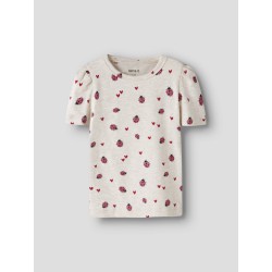 NAME IT Mini Haline kortærmet x-slim top - Peyote Melange