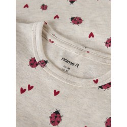 NAME IT Mini Haline kortærmet x-slim top - Peyote Melange