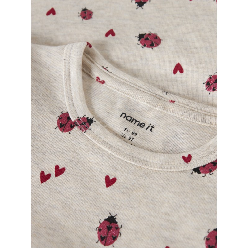 NAME IT Mini Haline kortærmet x-slim top - Peyote Melange