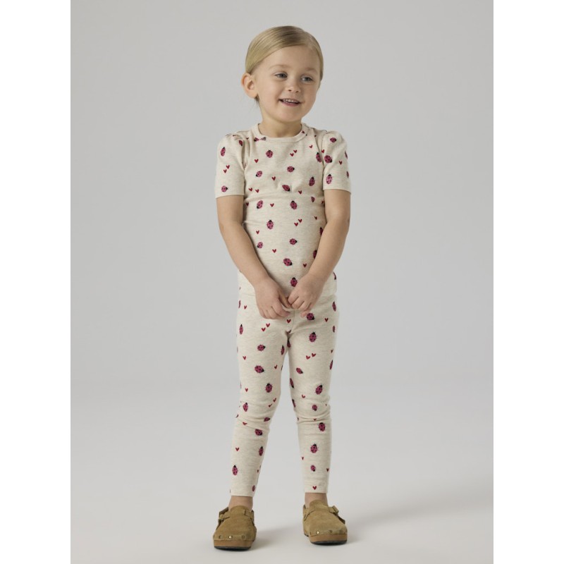 NAME IT Mini Haline kortærmet x-slim top - Peyote Melange