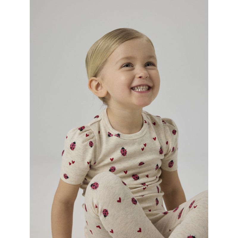 NAME IT Mini Haline kortærmet x-slim top - Peyote Melange