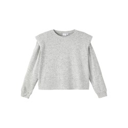 NAME IT Kids Niline langærmet strik bluse - Light Grey Melange