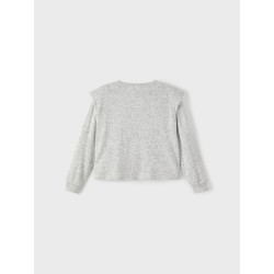 NAME IT Kids Niline langærmet strik bluse - Light Grey Melange