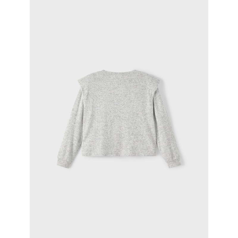 NAME IT Kids Niline langærmet strik bluse - Light Grey Melange