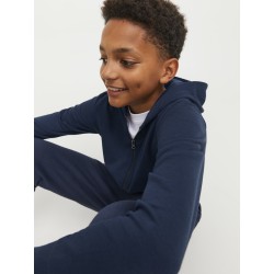 Jack & Jones Junior Hoodie Navy Med Lynlås | Stort Udvalg til Drenge