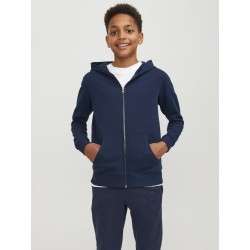 Jack & Jones Junior Hoodie Navy Med Lynlås | Stort Udvalg til Drenge