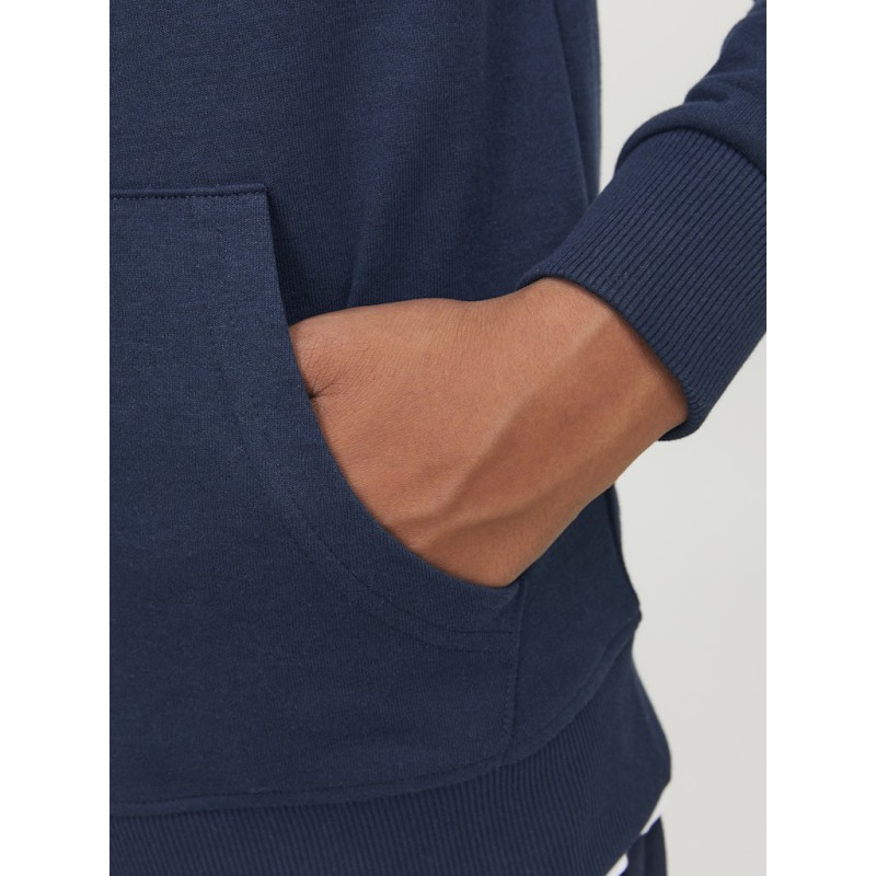 Jack & Jones Junior Hoodie Navy Med Lynlås | Stort Udvalg til Drenge