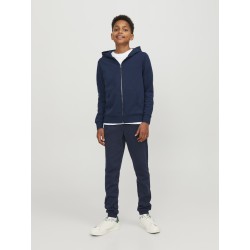 Jack & Jones Junior Hoodie Navy Med Lynlås | Stort Udvalg til Drenge