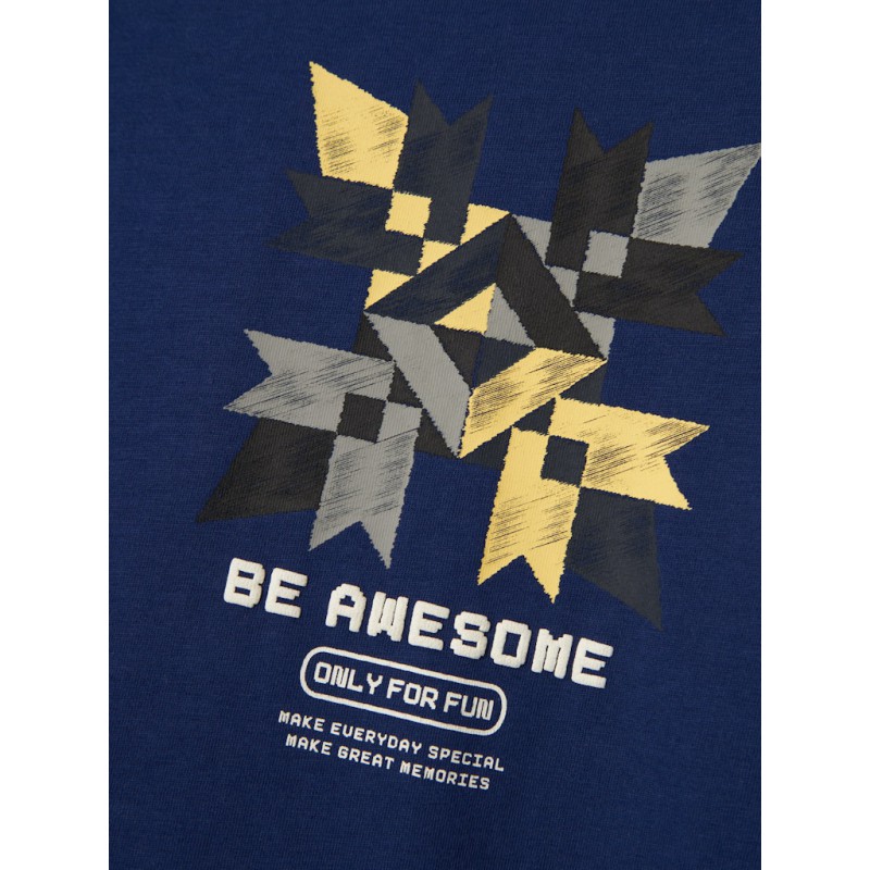 NAME IT Kids Karaffel Kortærmet Loose Fit Top - Blueprint