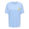ONLY Elle kortærmet printed t-shirt - Placid Blue Lemoncello