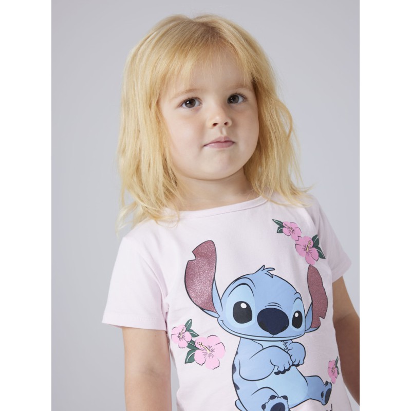 NAME IT MINI Fann stitch kortærmet t-shirt - Cradle Pink