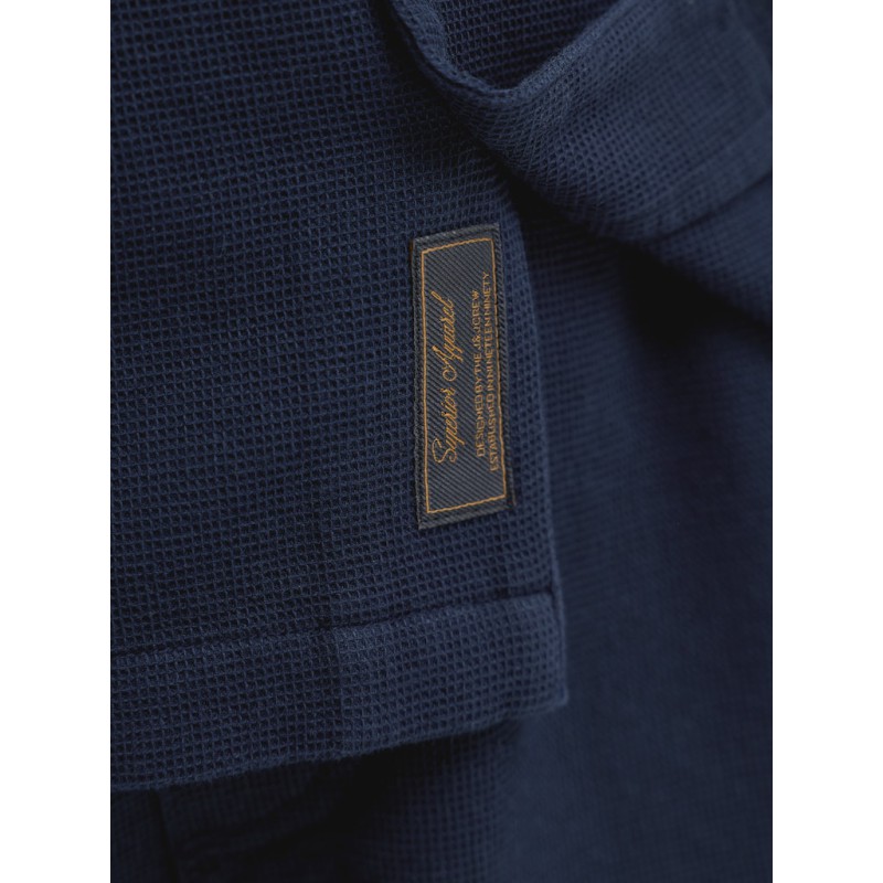JACK & JONES JUNIOR Global waffle resort kortærmet skjorte - Navy Blazer