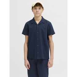 JACK & JONES JUNIOR Global waffle resort kortærmet skjorte - Navy Blazer