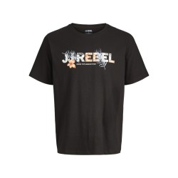 JJ REBEL Russel flower kortærmet t-shirt - Black